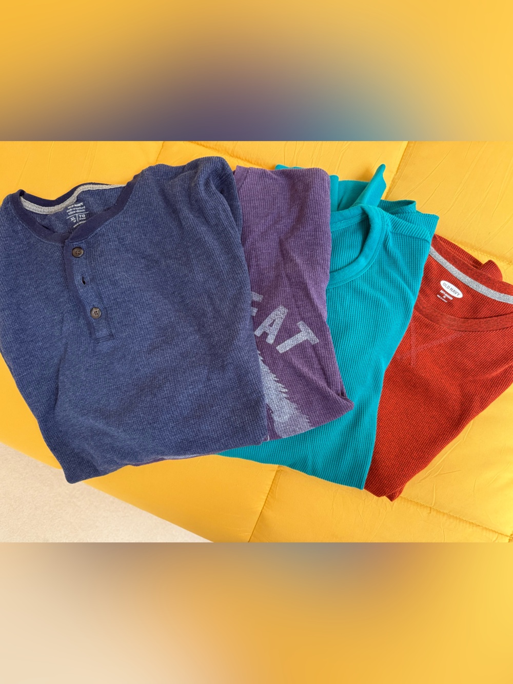 4 Men's Long Sleeve Henley Shirts